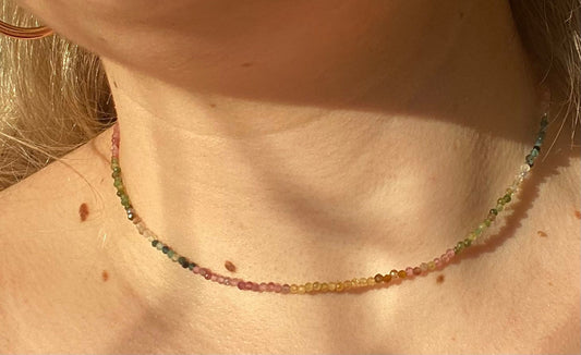 Watermelon Rainbow Tourmaline Necklace