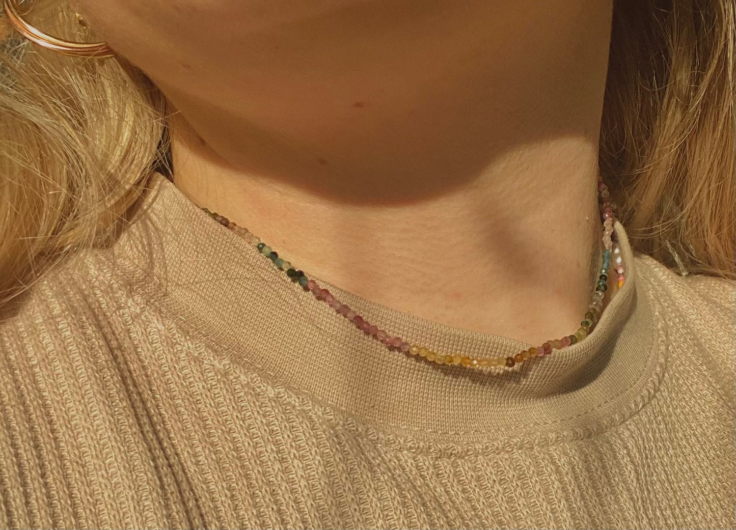 Watermelon Rainbow Tourmaline Necklace