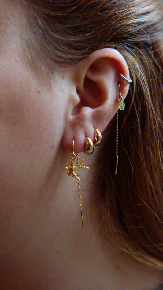 (10) GOLD FILLED SWALLOW EAR THREADER