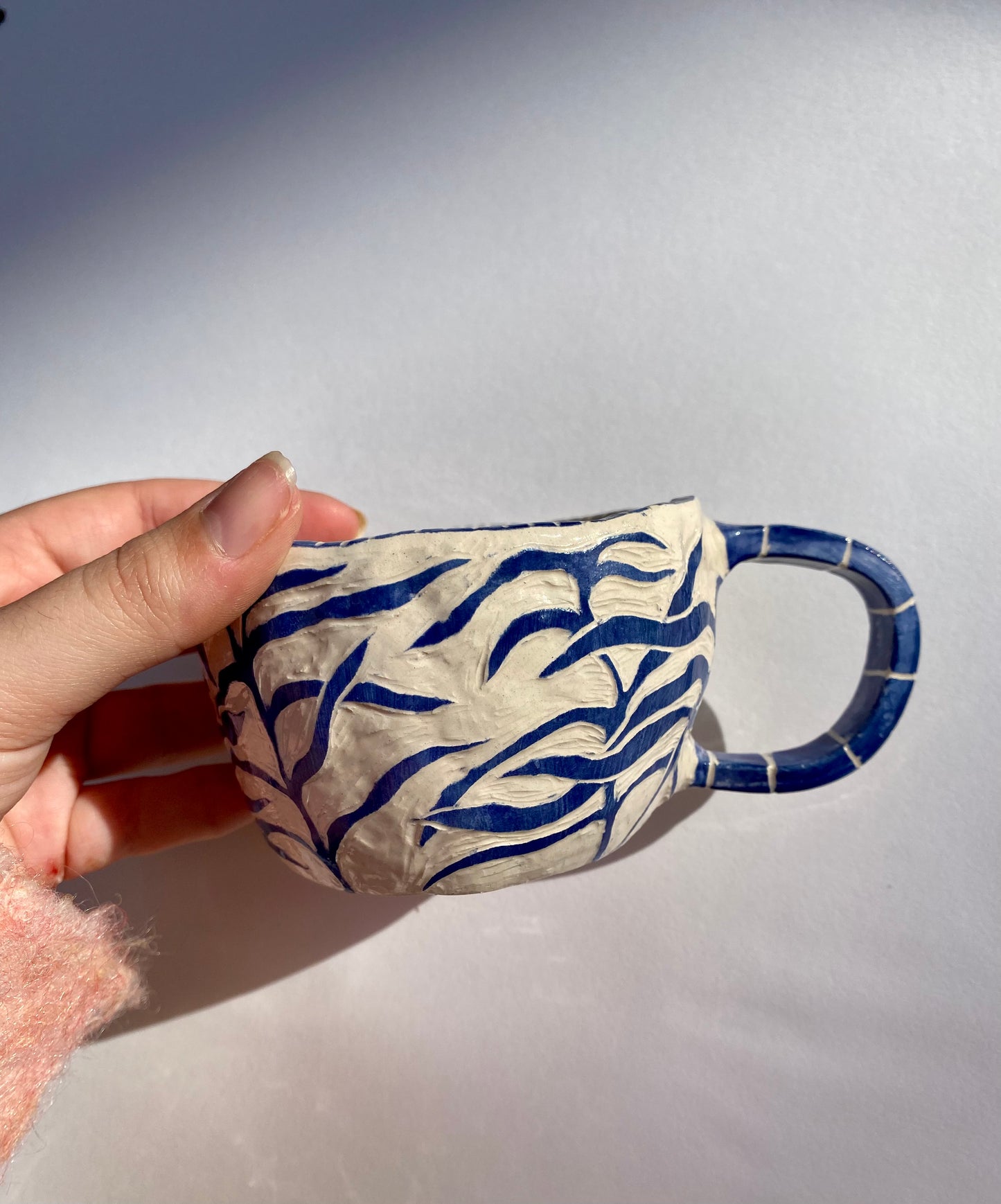 Sgraffito Leafy Cappuccino Mug