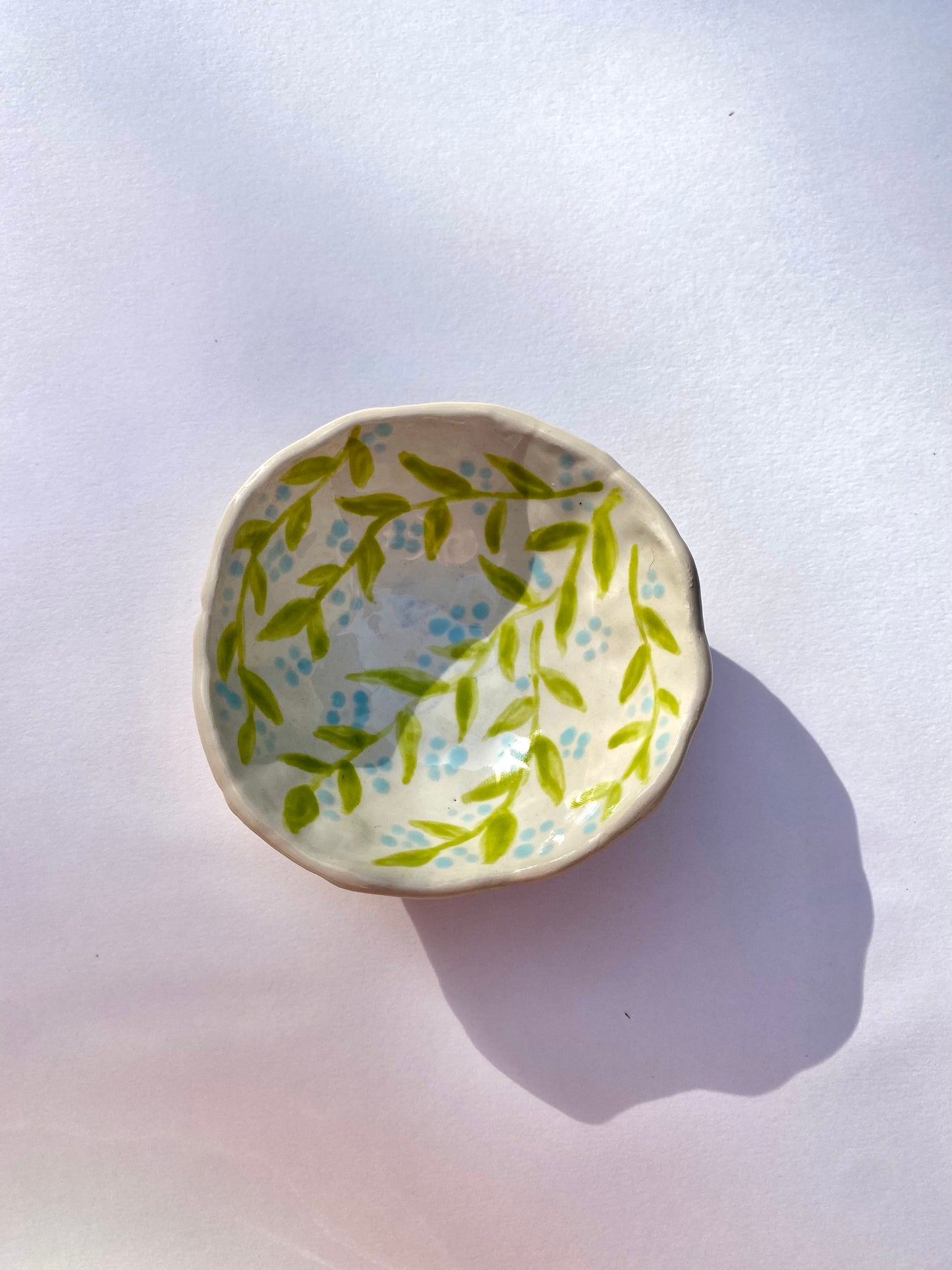 Floral Trinket Bowl or Salt Pinch Bowl