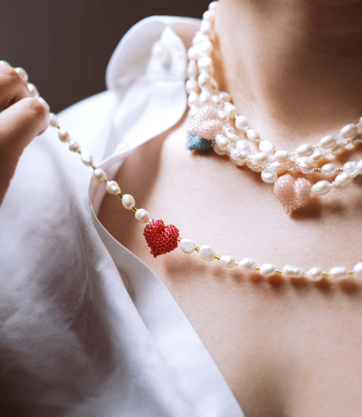 Pink & Green Sweetheart Necklace