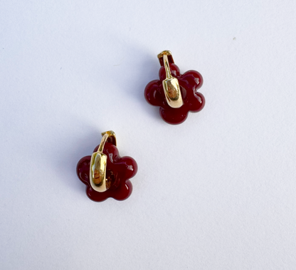 Chubby Chuck Burgundy Earrings