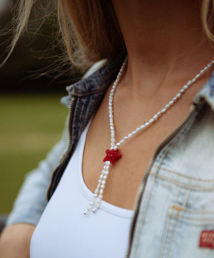 Cherry Tie Lariat Necklace